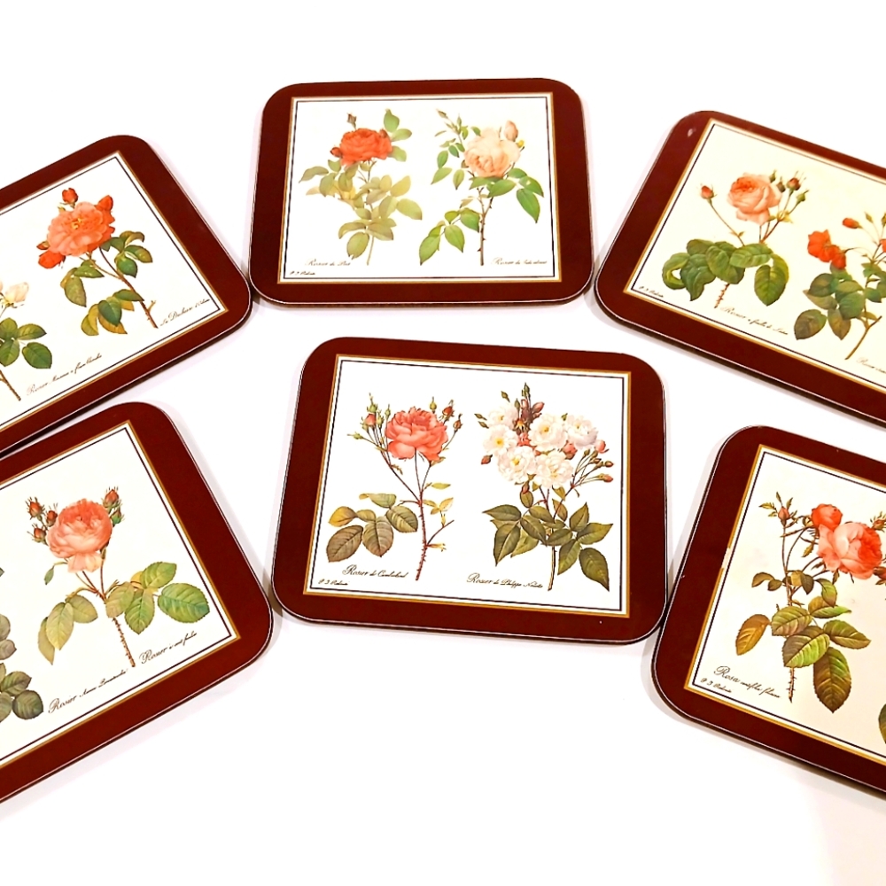 Vintage Floral Coasters Set